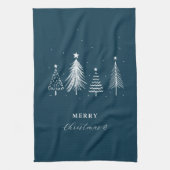 Einfache Weihnachtsbaume | Navy Blue Geschirrtuch (Vertikal)