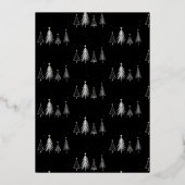 Einfache Weihnachtsbaume | Schwarzes Weihnachtsgeb Folieneinladung (Rückseite)