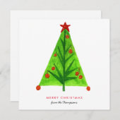 Einfache Weihnachtsbaumkarte Mitteilungskarte (Vorne/Hinten)