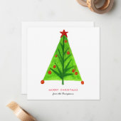 Einfache Weihnachtsbaumkarte Mitteilungskarte (Vorderseite/Rückseite Beispiel)