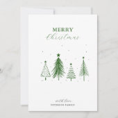 Einfache Weihnachtsbaummuster Feiertagskarte (Vorderseite)