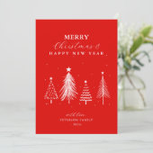 Einfache Weihnachtsbaummuster Feiertagskarte (Stehend Vorderseite)