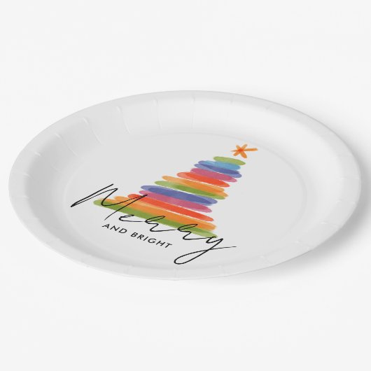 Einfache Weihnachtsbaumpapier-Teller Pappteller (Schrägansicht)