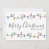 Einfache Weihnachtsbeleuchtung Frohe Weihnachtskar Feiertagskarte (Vorderseite)