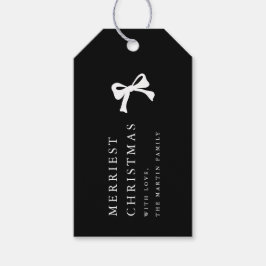 Einfache Weihnachtsbohne Schwarz/Weiß Personalisie Geschenkanhänger