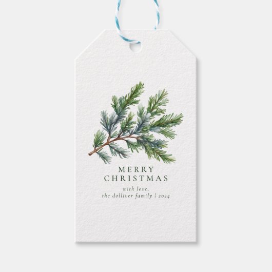 Einfache Weihnachtsfarbe Blüte Geschenkanhänger (Vorderseite)