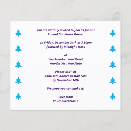 Einfache Weihnachtsfeier Einladung Flyer (Hinten)