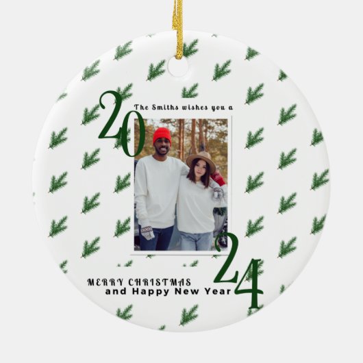 Einfache Weihnachtsfeier Foto Ornament (Hinten)