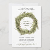 Einfache Weihnachtsfeier im modernen Kraut Einladung (Vorderseite)