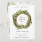 Einfache Weihnachtsfeier im modernen Kraut Einladung (Vorne/Hinten)