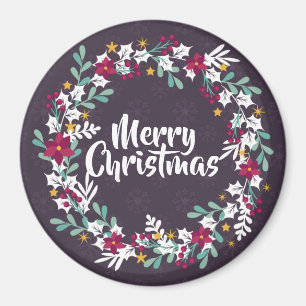 Einfache Weihnachtsfeier Lila Magnet