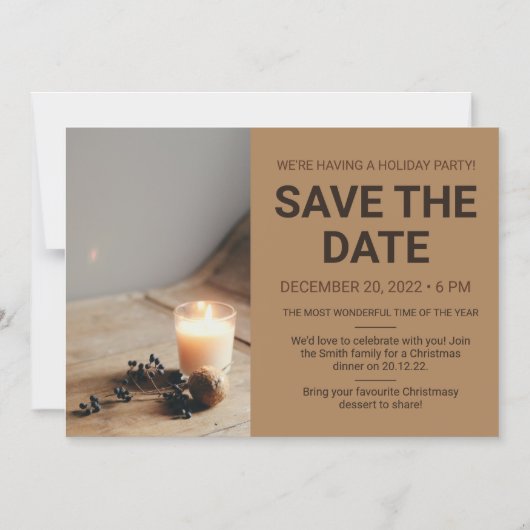 Einfache Weihnachtsfeier Save the Date Magneteinladung (Vorderseite)