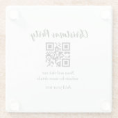 Einfache Weihnachtsfeier-Website-Barcode QR Name h Glasuntersetzer (Rückseite)