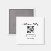 Einfache Weihnachtsfeier-Website-Barcode QR Name h Magnet (Vorderseite/Rückseite)