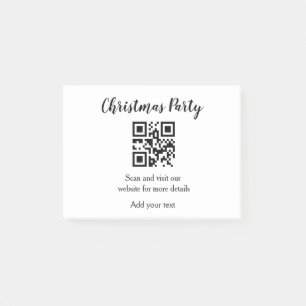 Einfache Weihnachtsfeier-Website-Barcode QR Name h Post-it Klebezettel