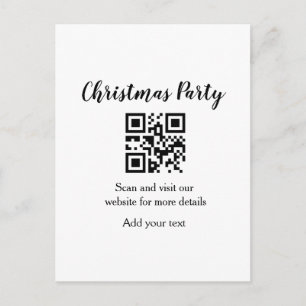 Einfache Weihnachtsfeier-Website-Barcode QR Name h Postkarte