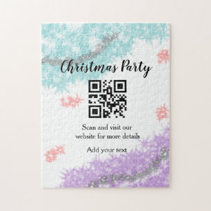 Einfache Weihnachtsfeier-Website-Barcode QR Name h Puzzle