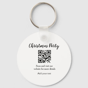 Einfache Weihnachtsfeier-Website-Barcode QR Name h Schlüsselanhänger