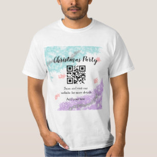 Einfache Weihnachtsfeier-Website-Barcode QR Name h T-Shirt