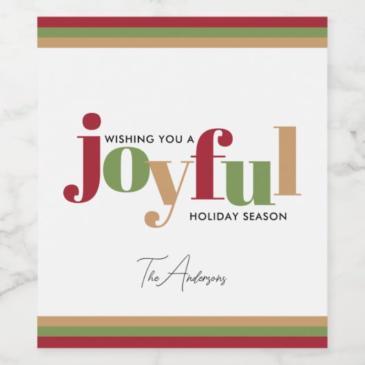 Einfache Weihnachtsfeier Weinetikett (Einzelnes Label)