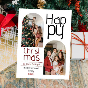 Einfache Weihnachtsfeiertage Modernes Typografie-F Feiertagspostkarte