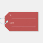 Einfache Weihnachtsferien in Rot und Weiß Geschenkanhänger (Rückseite Horizontal)