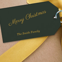 Einfache Weihnachtsgeschenke Tag Forest Green und