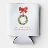Einfache Weihnachtsgrün Wreath Red Bow Dosenkühler (Vorderseite)