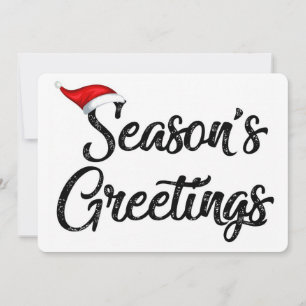 Einfache Weihnachtsgrüße mit Santa-Hut Feiertagskarte