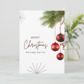 Einfache Weihnachtskarte Dankeskarte (Stehend Vorderseite)