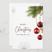 Einfache Weihnachtskarte Dankeskarte (Vorne/Hinten)