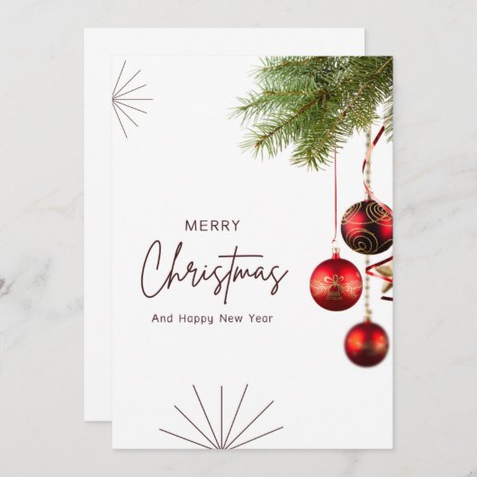 Einfache Weihnachtskarte Dankeskarte (Vorne/Hinten)