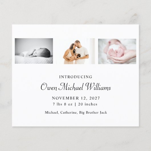 Einfache Weihnachtskarte für das Foto (Rückseite)