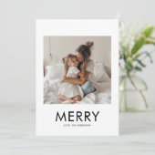 Einfache Weihnachtskarte für das Foto | Eleganter  Einladung (Stehend Vorderseite)