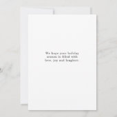 Einfache Weihnachtskarte für das Foto | Eleganter  Einladung (Rückseite)