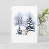 Einfache Weihnachtskarte für den Aquarellwald Ankündigung (Stehend Vorderseite)