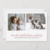 Einfache Weihnachtskarte mit 2 Fotos (Vorderseite)