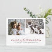 Einfache Weihnachtskarte mit 2 Fotos (Stehend Vorderseite)