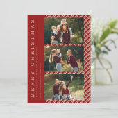 Einfache Weihnachtskarte mit Fotos Einladung (Stehend Vorderseite)