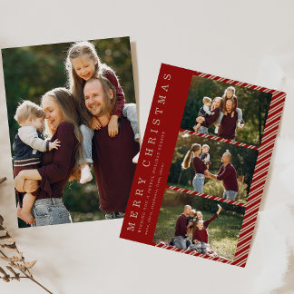 Einfache Weihnachtskarte mit Fotos Einladung
