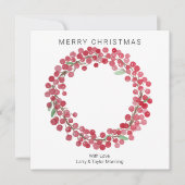 Einfache Weihnachtskarte mit individueller Wasserf Feiertagskarte (Vorderseite)