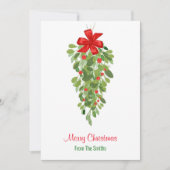 Einfache Weihnachtskarte mit Rot und Grün Dankeskarte (Vorderseite)