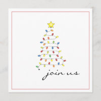 Einfache Weihnachtslicht-Baum-Party Einladung