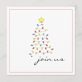 Einfache Weihnachtslicht-Baum-Party Einladung