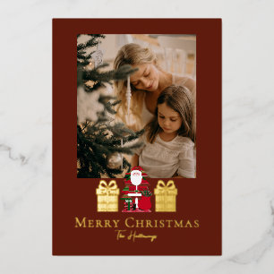 Einfache Weihnachtsmann-Geschenke Folie Feiertagsk Folien Feiertagskarte