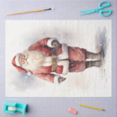 Einfache Weihnachtsmannschaft im Schneewald Seidenpapier (Basteln)