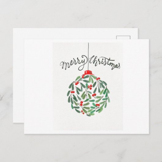 Einfache Weihnachtspostkarten Postkarte (Vorne/Hinten)