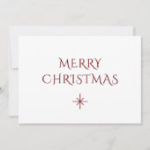 Einfache Weihnachtsschneeflocke Rot Weiß Feiertagskarte (Vorderseite)