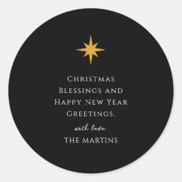 Einfache Weihnachtsstern Personalisiert Religiös Runder Aufkleber