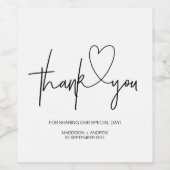 Einfache Weine der Gastgeschenk Hochzeit Schwarz/W Weinetikett (Einzelnes Label)